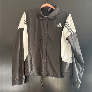 Adidas Women's Black and White Varsity Jacket